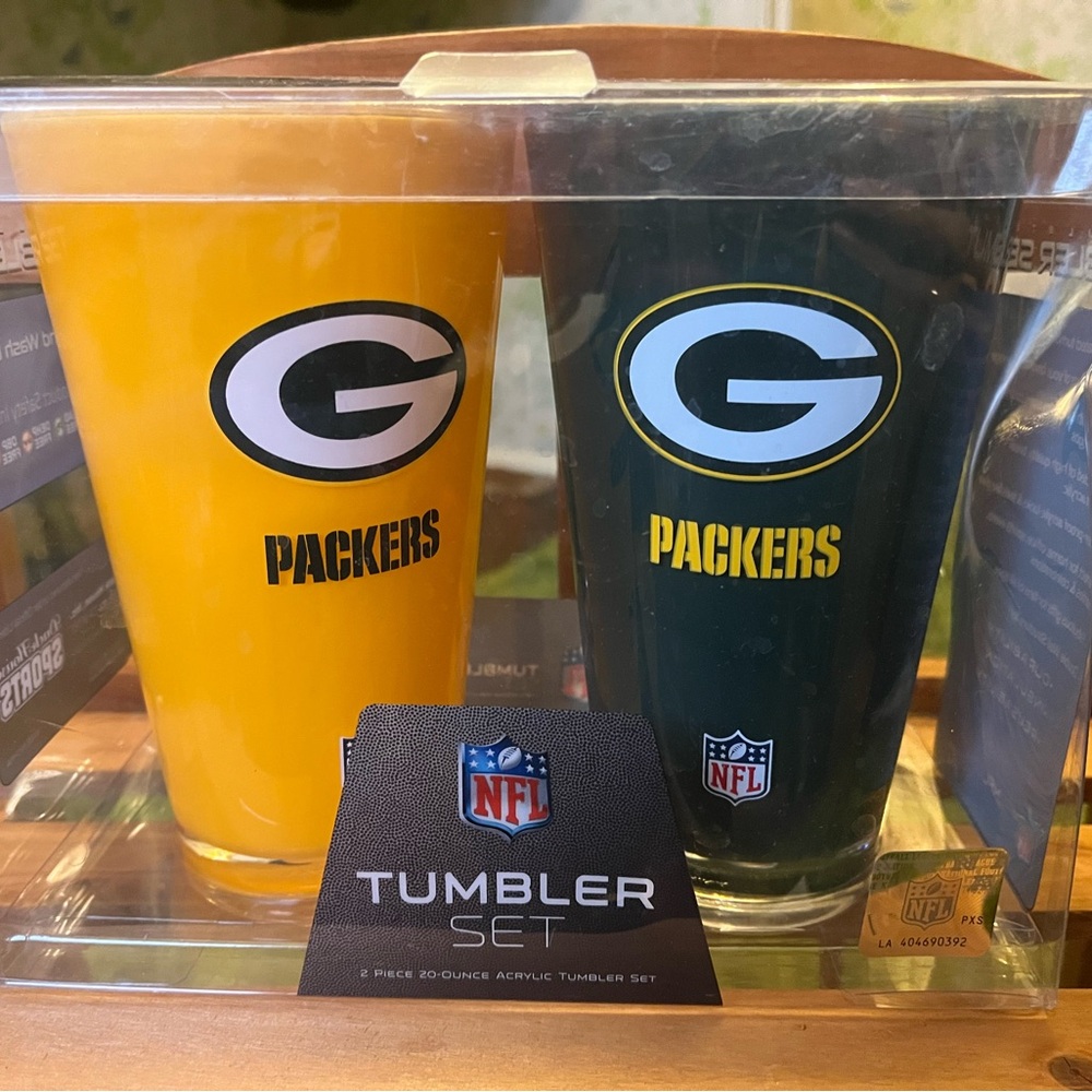 Packers Tumbler Set - Yellow and Green